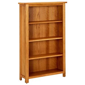 vidaXL Knjižna omara 4-nadstropna 70x22x110 cm trdna hrastovina