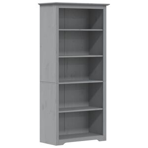 vidaXL Knjižna omara BODO siva 82x40x173 cm trdna borovina 5 polic