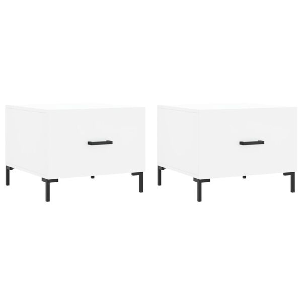 vidaXL Klubske mizice 2 kosa bele 50x50x40 cm inženirski les