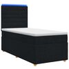 vidaXL Postelja boxspring z vzmetnico Črna 80 x 200 cm Blago