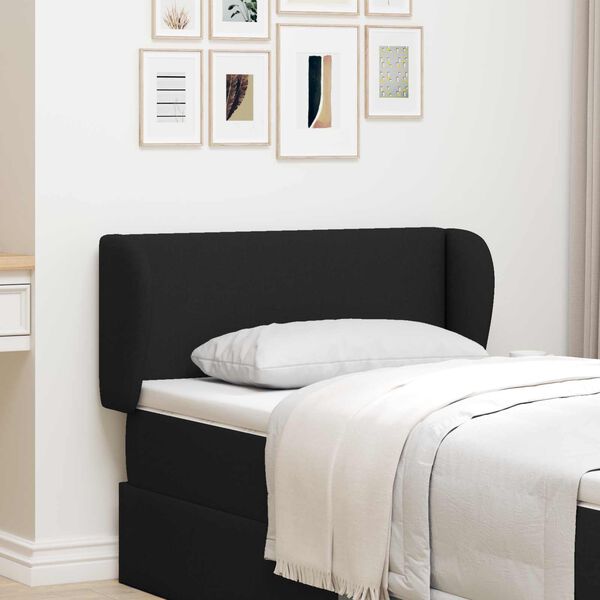 vidaXL U&scaron;esni vzglavnik Črna 40 x 23 x 6 cm blago