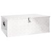 vidaXL &Scaron;katla za shranjevanje srebrna 100x55x37 cm aluminij