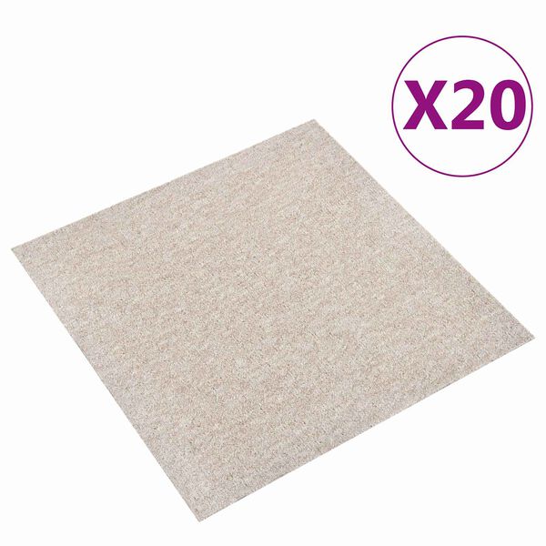 vidaXL Preproga 20 pcs Svetlo bež 50 x 50 cm 100% polipropilen