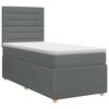 vidaXL Postelja boxspring z vzmetnico Temno siva Enojno Blago