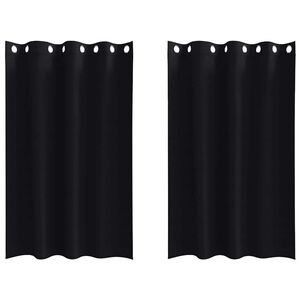 vidaXL Zavese za zatemnitev z obroči 2 kos Črna 175 x 140 cm Poliester