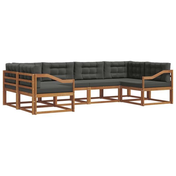 vidaXL Zunanja garnitura za sedenje 6 pcs Naravna in antracitna