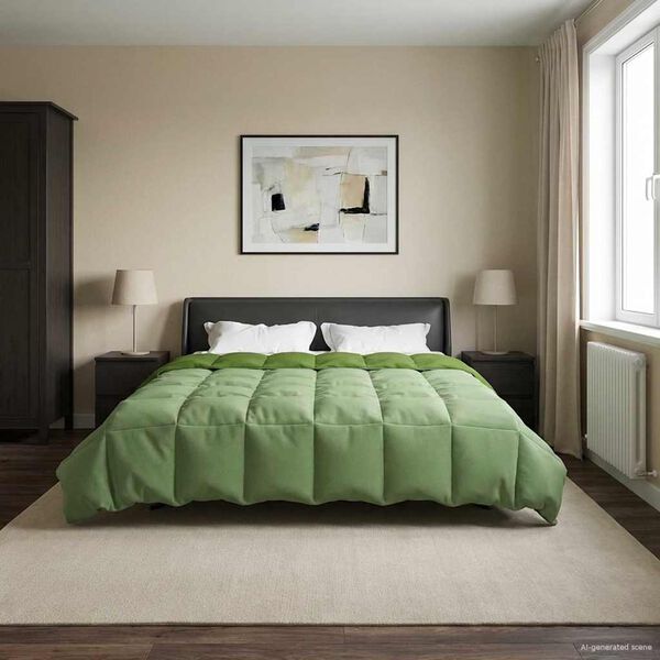 vidaXL Zimska posteljnina &Scaron;onerisan Zelena 200 x 220 cm Mikrovlakna