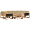 vidaXL Zunanja garnitura za sedenje z blazino 7 pcs Naravna in bež