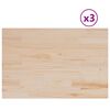 vidaXL Mizna plo&scaron;ča 3 kosi 80x53x2,5 cm pravokotna trdna borovina