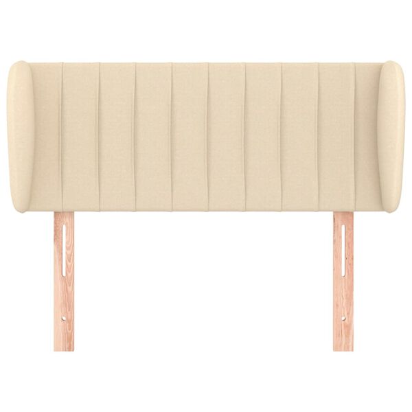 vidaXL Vzglavje z u&scaron;esi krem 83x23x78/88 cm blago