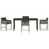 vidaXL Komplet za jedilnico v vrtu z blazino 5 pcs Siva poli ratan