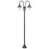 vidaXL Vrtna ulična svetilka 220 cm E27 aluminij 2 svetilki bronasta
