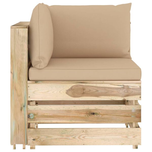 vidaXL Vrtna sedežna garnitura 9-delna z blazinami impregniran les