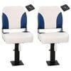 vidaXL Sedež za čoln 2 kosa s podstavkom nastavljiv 360&deg; vrtenje