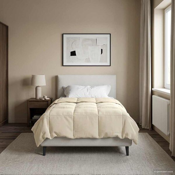 vidaXL Poletna odeja &Scaron;onerisan krema 140 x 220 cm Mikrovlakna