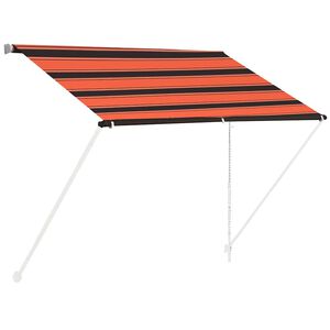 vidaXL Zložljiva tenda 100x150 cm oranžna in rjava