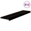 vidaXL Podloge za stopnice 12 kosov rjave 100x30x2 cm trdna hrastovina