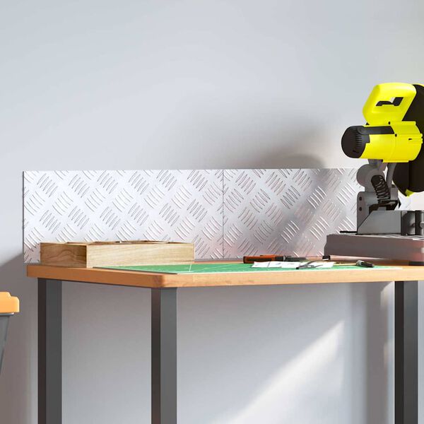 vidaXL Stopnice Pravokotna 2 pcs srebrna 50 x 20 cm Aluminij