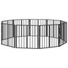 vidaXL Pasja vrata 10 pcs Črna 60 x 60 cm Cinkana jeklena
