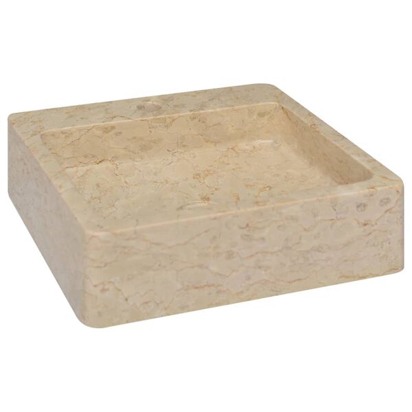 vidaXL Umivalnik krem 40x40x12 cm marmor