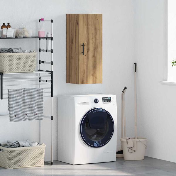 vidaXL Stenska omara Umetni hrast 34,5 x 34 x 90 cm Konstruiran les