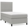vidaXL Box spring postelja z vzmetnico svetlo siva 90x190 cm blago
