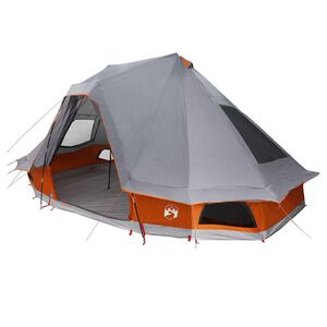 vidaXL Tipi &scaron;otor s streho Siva in oranžna 466 x 310 x 240 cm tafeta