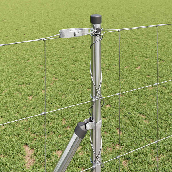 vidaXL Pašna ograja srebrna 25 x 1,2 m Pocinkano jeklo