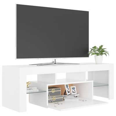 vidaXL TV omarica z LED lučkami bela 120x35x40 cm
