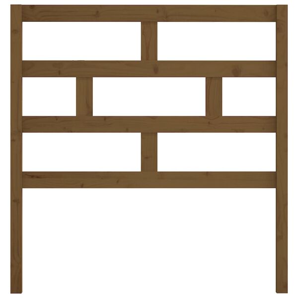 vidaXL Posteljno vzglavje medeno rjavo 96x4x100 cm trdna borovina