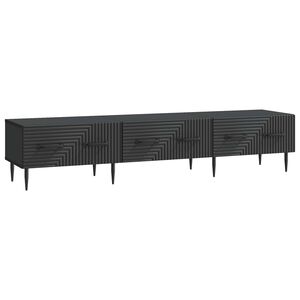 vidaXL TV omarica s predalom Črna 147 x 34,5 x 30 cm Inženirski les