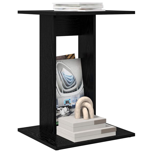 vidaXL Stranska miza Črna Orehovina 45 x 40 x 62,5 cm Konstruiran les