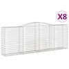 vidaXL Obokane gabion ko&scaron;are 8 kosov 400x50x140/160cm pocinkano železo