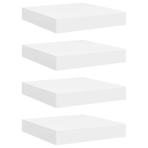 vidaXL Stenske police 4 kosi bele 23x23,5x3,8 cm MDF