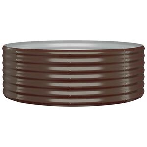 vidaXL Visoka greda iz cinkanega jekla 100x100x36 cm rjava