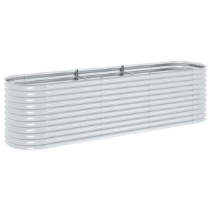 vidaXL Visoka greda 320x80x81 cm pocinkano jeklo srebrna