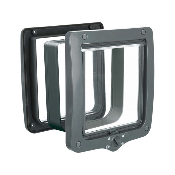 TRIXIE 4-smerna mačja loputa XXL s tunelom siva