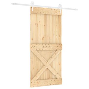 vidaXL Drsna vrata 95 x 210 cm Masiven borov les (neobdelan)