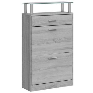 vidaXL Omarica za čevlje siva sonoma 63x24x104 cm inženirski les