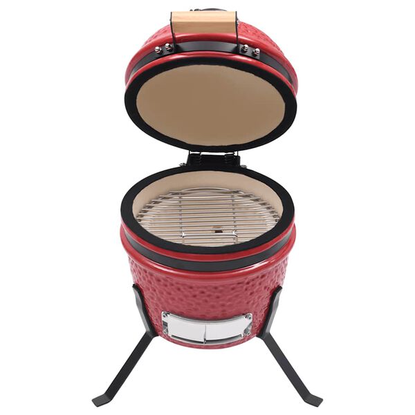vidaXL Kamado žar za dimljenje 2 v 1 iz keramike 56 cm rdeč