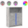 vidaXL Komoda z LED betonsko siva 77x34x100 cm inženirski les