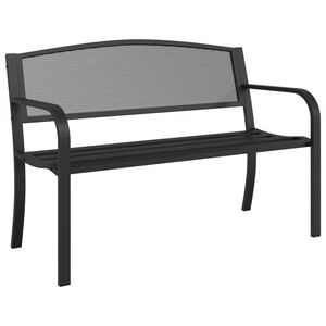 vidaXL Vrtna klop 119 cm črno jeklo