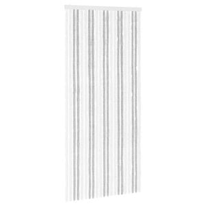 vidaXL Zaslon proti insektom Chenille Svetlo siva in bela. 90 x 200 cm