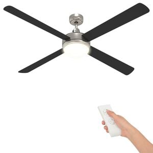 vidaXL Stropni ventilator s svetilko in daljinskim upravljalnikom Črna