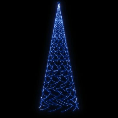  vidaXL Božično drevo s konico 3000 modrih LED diod 800 cm