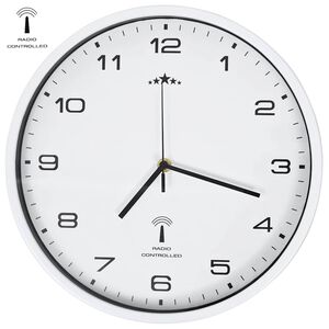 vidaXL Radijsko vodena stenska ura Quartz gibanje 31 cm bela