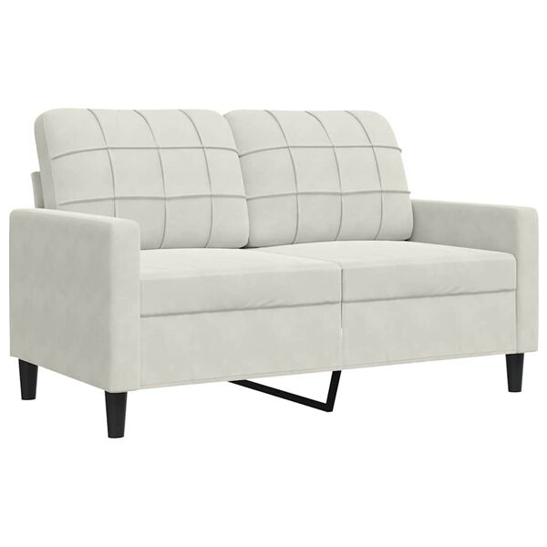 vidaXL Sedežna garnitura 3-delna z blazinami krem žamet