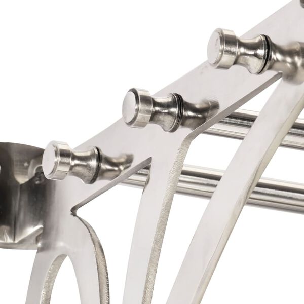 vidaXL Stensko stojalo z obe&scaron;alniki za pla&scaron;če in ogledalom aluminij