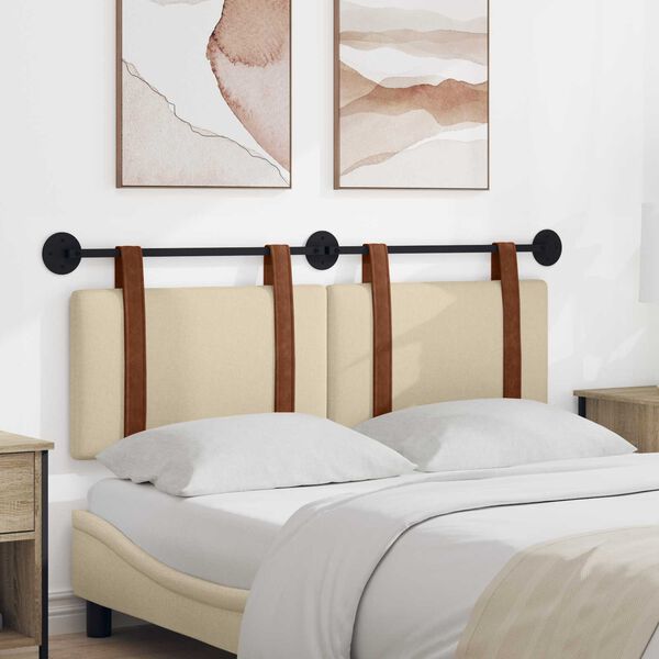 vidaXL Visoki naslon za glavo krema 130 x 55 x 5 cm Antikni PU