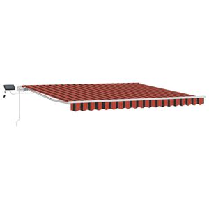 vidaXL Vlečna tenda oranžna in rjava 400 &times; 300 cm Tkanina in aluminij
